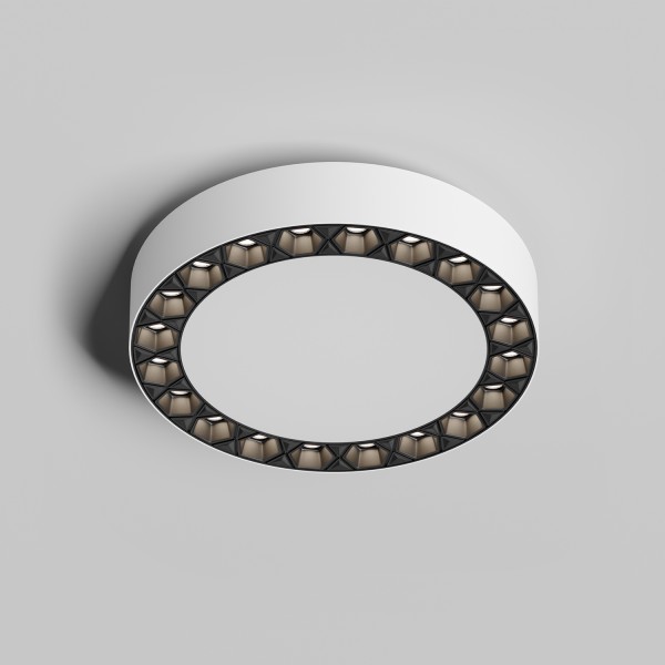 DK2840-WB Накладной светильник DUAL 12+12 Вт, LED 4000K, IP 20, d165mm, белый/черный, алюминий/акрил