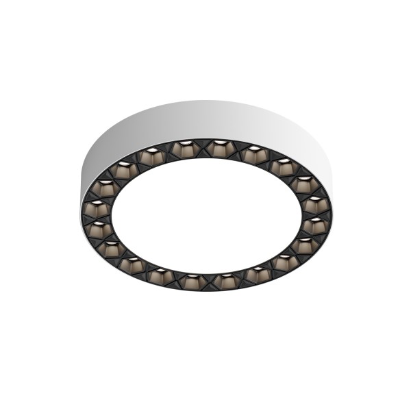 DK2840-WB Накладной светильник DUAL 12+12 Вт, LED 4000K, IP 20, d165mm, белый/черный, алюминий/акрил