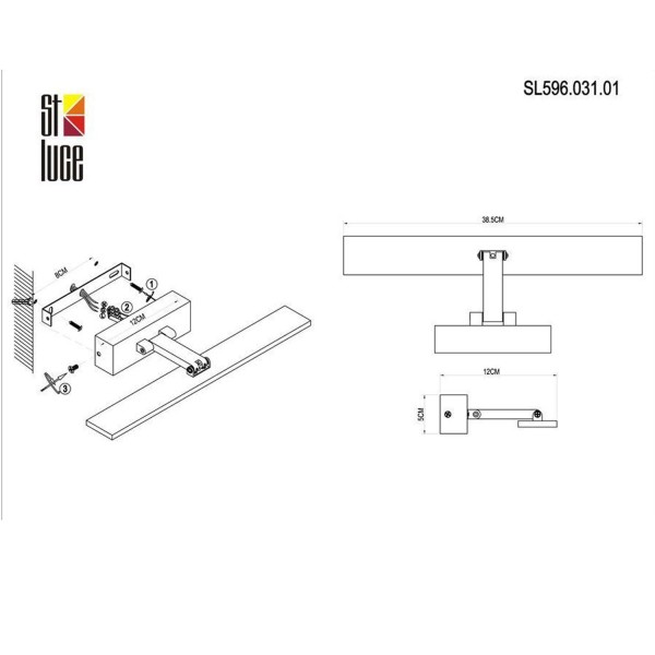 SL596.031.01 Подсветка для картин ST-Luce Бронза/Бронза, Белый LED 1*8W 4000K Настенные светильники