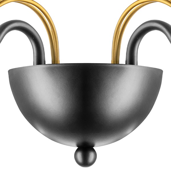 734627 Бра BOLLA 2х40W E14 ЧЕРНЫЙ/ЗОЛОТО/ПРОЗРАЧНЫЙ