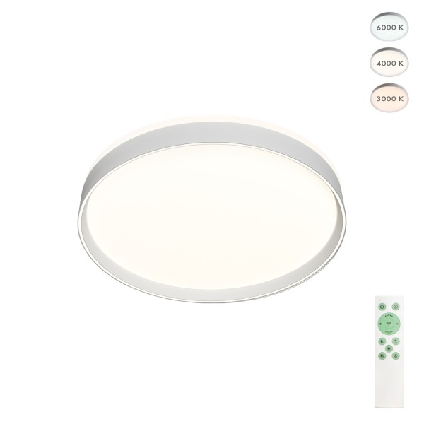 DK6510-WH Накладной светильник, LED, 40W, IP 20, 3000K - 6500K, белый, металл, полимер