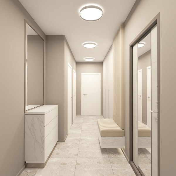 DK6510-WH Накладной светильник, LED, 40W, IP 20, 3000K - 6500K, белый, металл, полимер