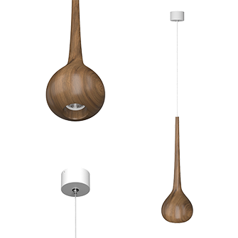 Подвесной (накладной) светильник WoodDrop Big Black под сменную лампу