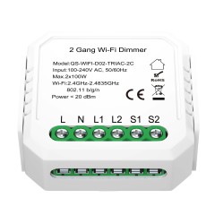 ST9000.500.02C WI-FI реле 2 канала, 2x150W,IP20, L46xW46xH18,230V, Белый AROUND