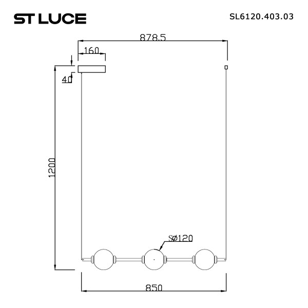 SL6120.403.03 Светильник подвесной ST-Luce Черный/Прозрачное кракелированное стекло LED 3*8,5W 3000K PEEK