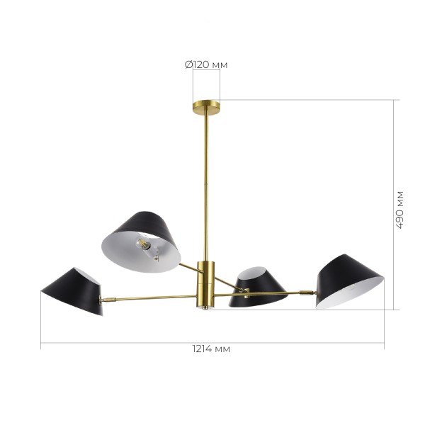 SLE1253-343-04 Светильник подвесной Латунь/Черный, Белый E14 4*60W NORBI