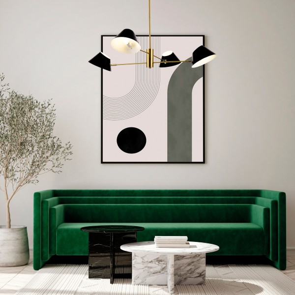 SLE1253-343-04 Светильник подвесной Латунь/Черный, Белый E14 4*60W NORBI