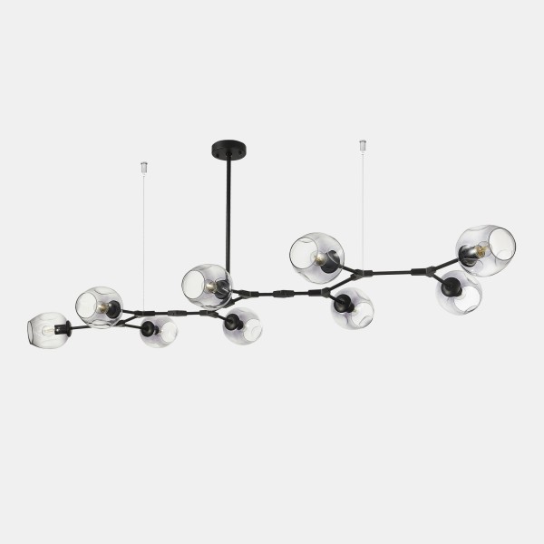 SLE154843-09 Светильник подвесной Черный/Дымчатый E27 9*40W RAMETTO