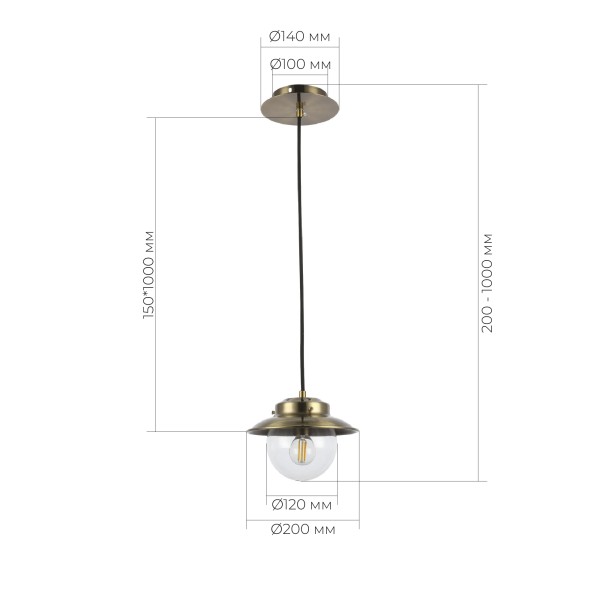 SLE110103-01 Светильник подвесной Античная бронза/Прозрачный E14 1*40W GARONNI