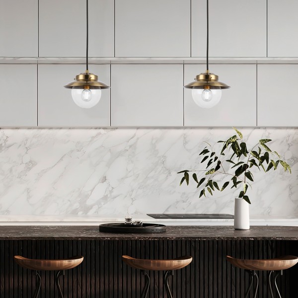 SLE110103-01 Светильник подвесной Античная бронза/Прозрачный E14 1*40W GARONNI