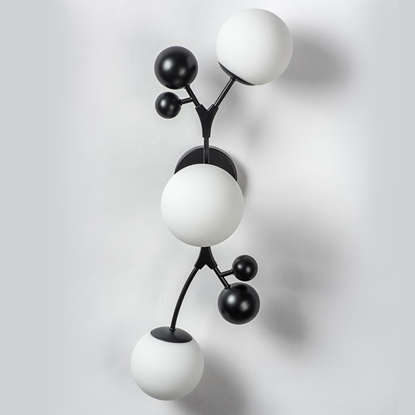 815537 Бра CROCO 3х5W (led) G9 ЧЕРНЫЙ МАТОВЫЙ/БЕЛЫЙ