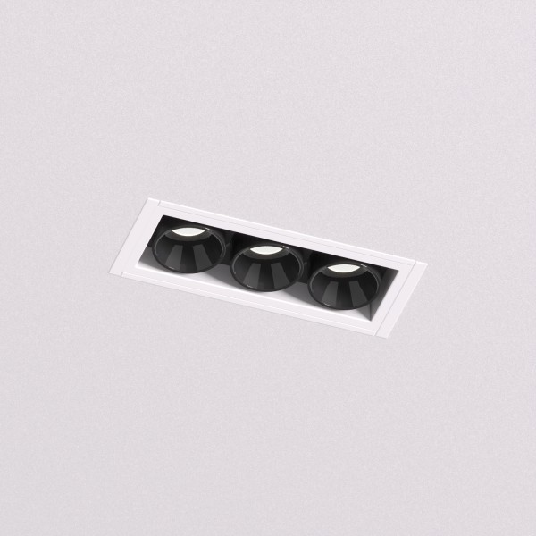 DK2530-WB Встраиваемый светильник SPACE со светодиодом под шпатлевку L69mm 220V 6W 38° 4000К IP20 белый/черный алюминий