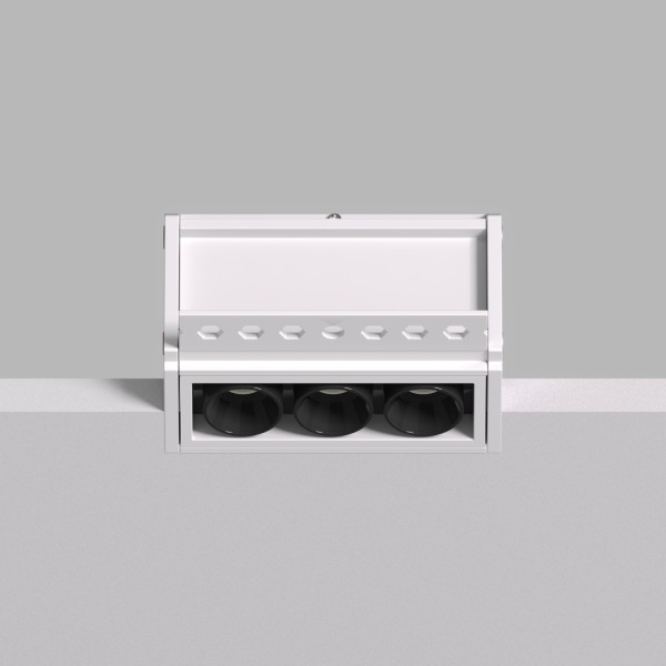 DK2530-WB Встраиваемый светильник SPACE со светодиодом под шпатлевку L69mm 220V 6W 38° 4000К IP20 белый/черный алюминий