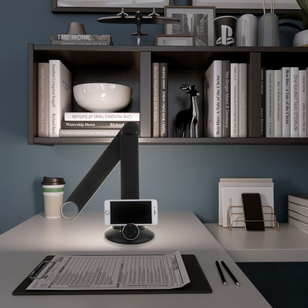 Светодиодная настольная лампа с беспроводной зарядкой 80428/1 черный