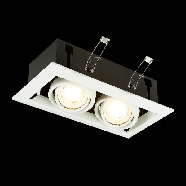 ST250.558.02 Св-к встр. Черный, Белый GU10 2*50W IP20 L245xW126xH70 220V Без ламп Встраиваемые светильники