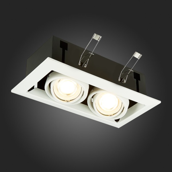 ST250.558.02 Св-к встр. Черный, Белый GU10 2*50W IP20 L245xW126xH70 220V Без ламп Встраиваемые светильники