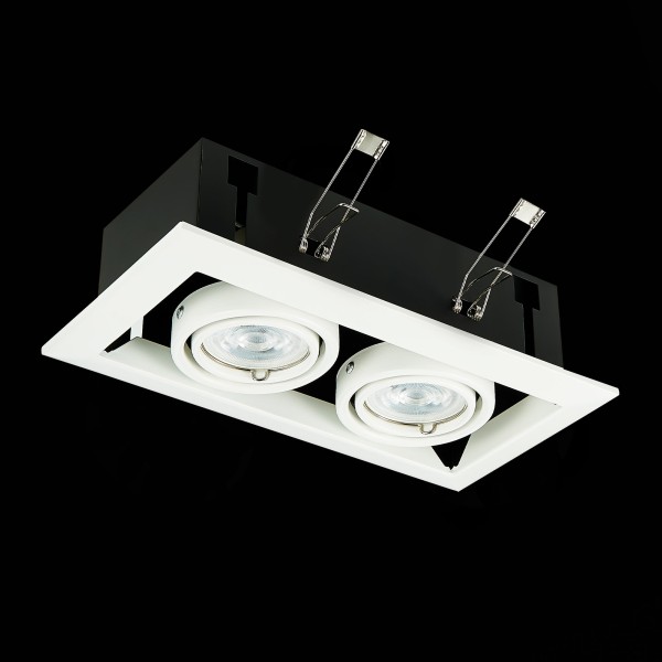 ST250.558.02 Св-к встр. Черный, Белый GU10 2*50W IP20 L245xW126xH70 220V Без ламп Встраиваемые светильники