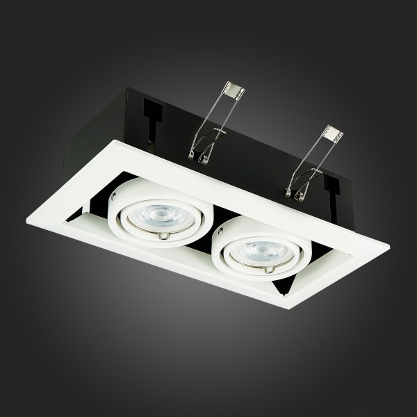ST250.558.02 Св-к встр. Черный, Белый GU10 2*50W IP20 L245xW126xH70 220V Без ламп Встраиваемые светильники