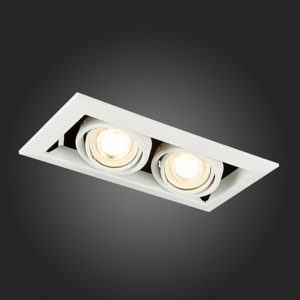 ST250.558.02 Св-к встр. Черный, Белый GU10 2*50W IP20 L245xW126xH70 220V Без ламп Встраиваемые светильники