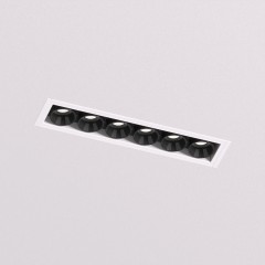 DK2531-WB Встраиваемый светильник SPACE со светодиодом под шпатлевку L126mm 220V 10W 38° 4000К IP20 белый/черный алюминий