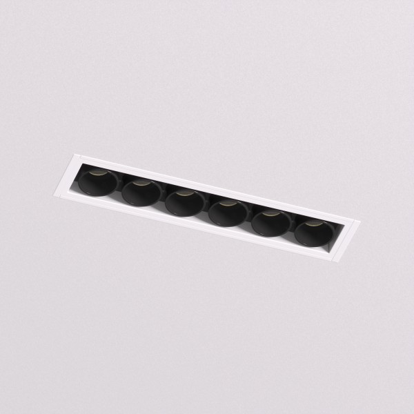 DK2531-WB Встраиваемый светильник SPACE со светодиодом под шпатлевку L126mm 220V 10W 38° 4000К IP20 белый/черный алюминий