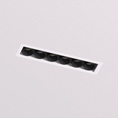 DK2531-WB Встраиваемый светильник SPACE со светодиодом под шпатлевку L126mm 220V 10W 38° 4000К IP20 белый/черный алюминий