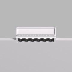 DK2531-WB Встраиваемый светильник SPACE со светодиодом под шпатлевку L126mm 220V 10W 38° 4000К IP20 белый/черный алюминий