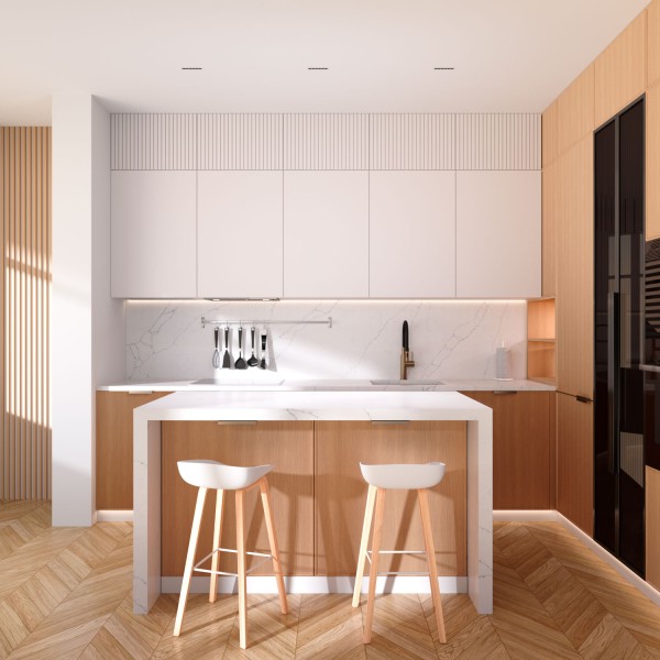 DK2531-WB Встраиваемый светильник SPACE со светодиодом под шпатлевку L126mm 220V 10W 38° 4000К IP20 белый/черный алюминий