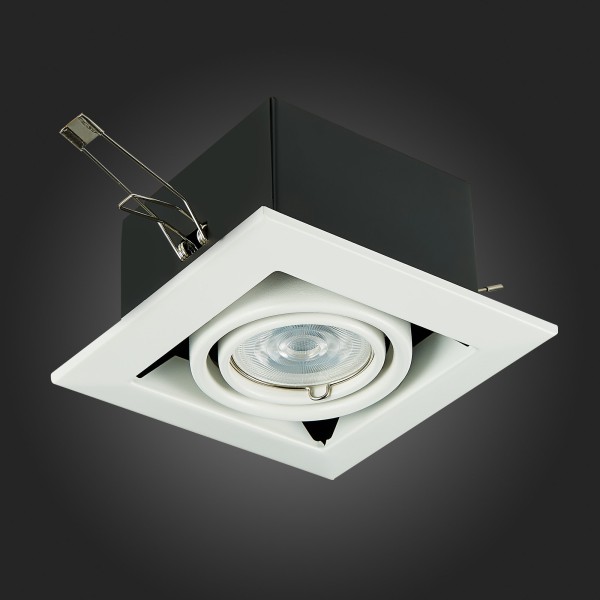 ST250.558.01 Св-к встр. Черный, Белый GU10 1*50W  IP20 L126xW126xH70 220V Без ламп Встраиваемые светильники