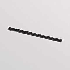 DK2532-WB Встраиваемый светильник SPACE со светодиодом под шпатлевку L240mm 220V 20W 38° 4000К IP20 белый/черный алюминий