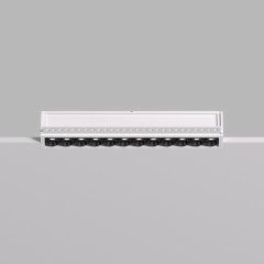 DK2532-WB Встраиваемый светильник SPACE со светодиодом под шпатлевку L240mm 220V 20W 38° 4000К IP20 белый/черный алюминий