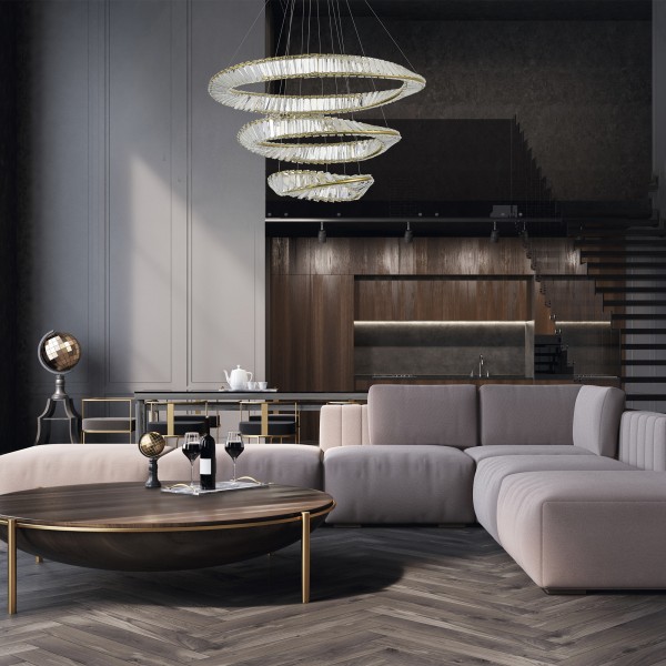 SL6204.301.03 Светильник подвесной ST-Luce Латунь/Прозрачный LED 1*97W 4000K RITORTO