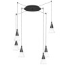 757067 Люстра CONE 6х40W GU10 ЧЕРНЫЙ МАТОВ/ПРОЗРАЧНО-МАТОВЫЙ