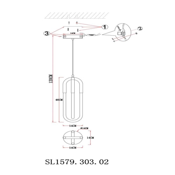 SL1579.303.02 Подвес ST-Luce Латунь/Латунь, Белый LED 2*14W 3000K MOFISTO