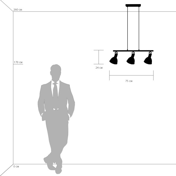 761130 Люстра ACROBATA 3х40W E14 ЧЕРНЫЙ/БЕЛЫЙ