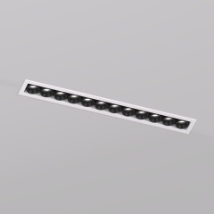 DK2515-WB Встраиваемый светильник SPACE со светодиодом L240mm 220V 20W 38° 4000К IP20 белый/черный алюминий