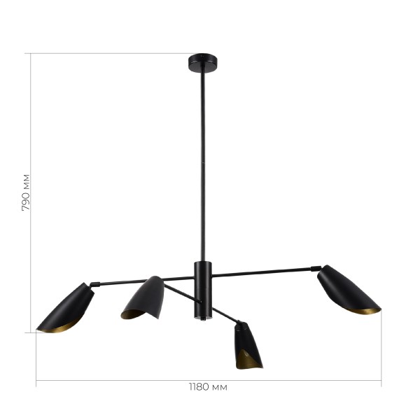 SLE1254-403-04 Светильник подвесной Черный/Черный E14 4*60W ALTON