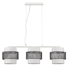 8002/3A MODERNI LN25 159 белый, черный металл/металл, текстиль Подвес Е27 3*60W 220V ANIMAISA