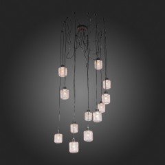 SL193.303.12 Светильник подвесной Черный/Латунь,Прозрачный E27 12*60W FORTO