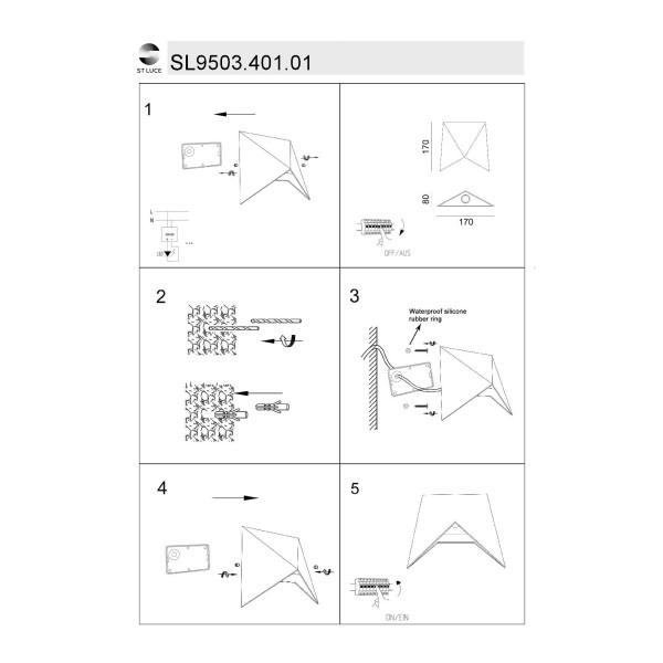 SL9503.401.01 Светильник уличный настенный ST-Luce Черный LED 1*7W 4000K CANNETO