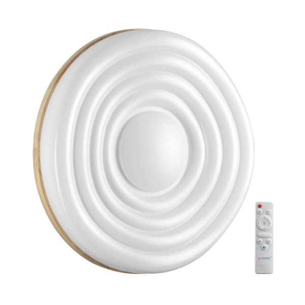 7674/DL PALE SN 202 белый/натуральное дерево LED 48Вт 3000-6000К D388 IP43 пульт ДУ FASS WOOD