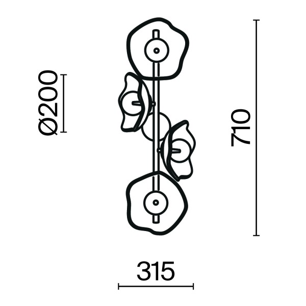 Настенный светильник (бра) Maytoni MOD207WL-04BS