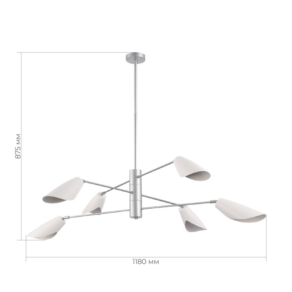 SLE1254-103-06 Светильник подвесной Серебристый/Белый E14 6*60W ALTON