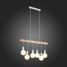 SL1142.503.06 Светильник подвесной Белый, Светлое дерево E27 6*60W BAGETTI