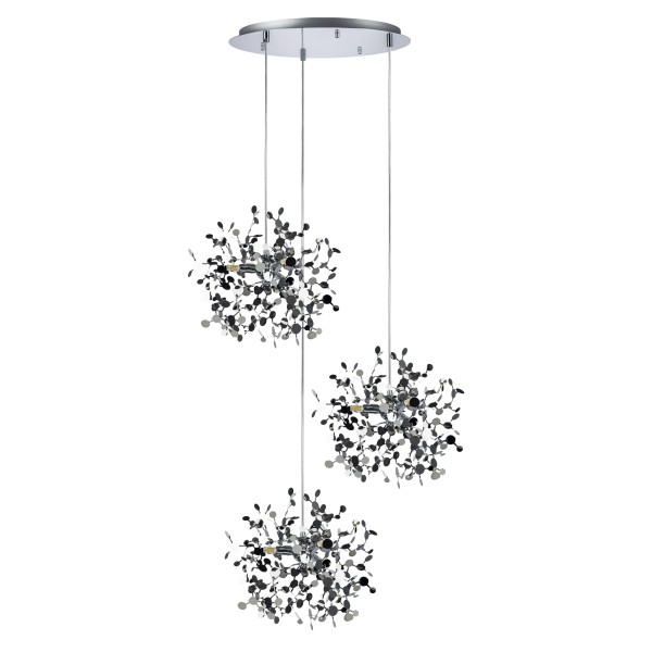 L3PR721134 Подвес тройной круглый EXTRA 3x3x5W(led) G9 (721134 - 3 + 572134 -1) ХРОМ