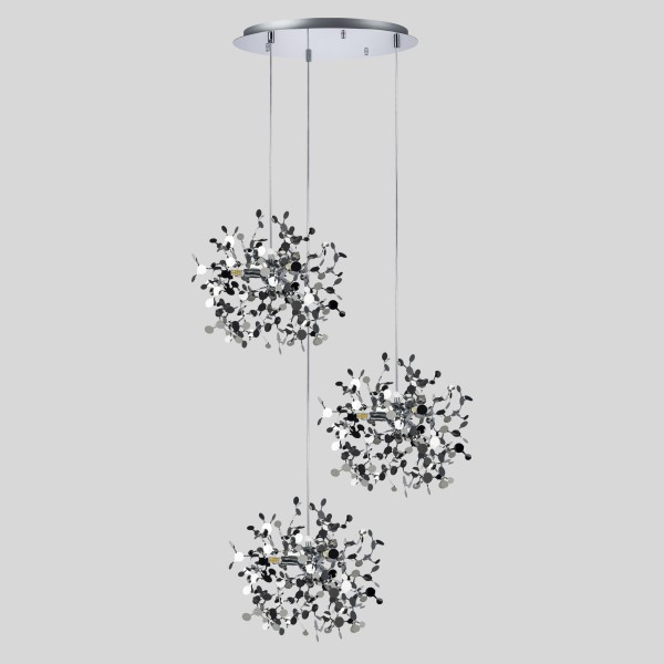 L3PR721134 Подвес тройной круглый EXTRA 3x3x5W(led) G9 (721134 - 3 + 572134 -1) ХРОМ