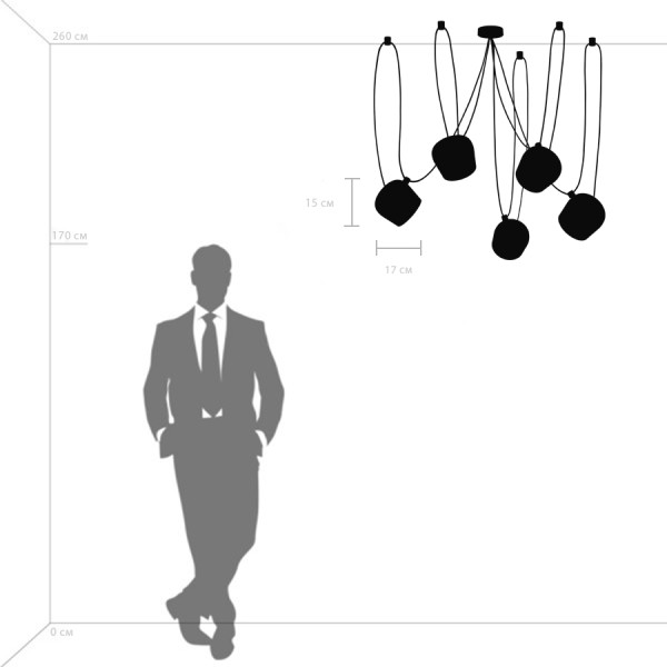 727153 Люстра OMEGA 5х40W E27 BROWN ALU