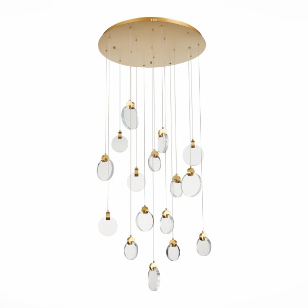 SL6104.203.16 Светильник подвесной ST-Luce Золотистый/Прозрачный,С пузырьками воздуха LED 16*3W 3000 MONTECELIO