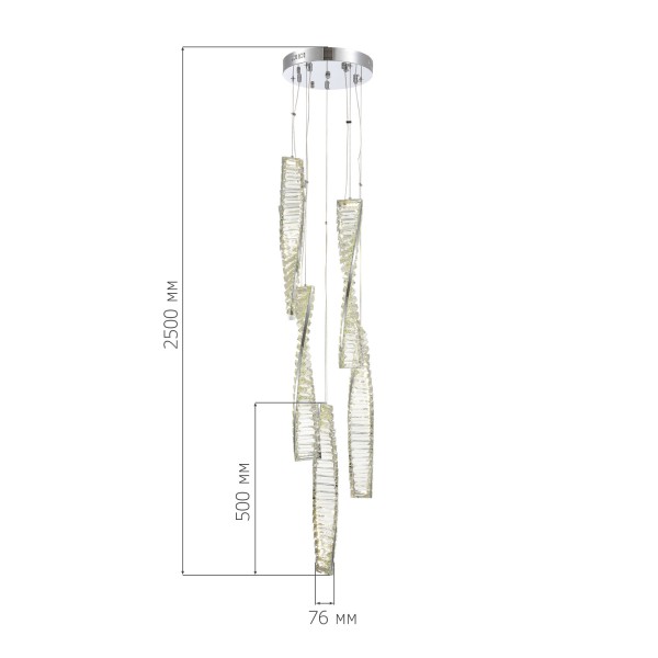 SL6205.103.05 Светильник подвесной ST-Luce Хром/Прозрачный LED 1*55W 4000K ELICA