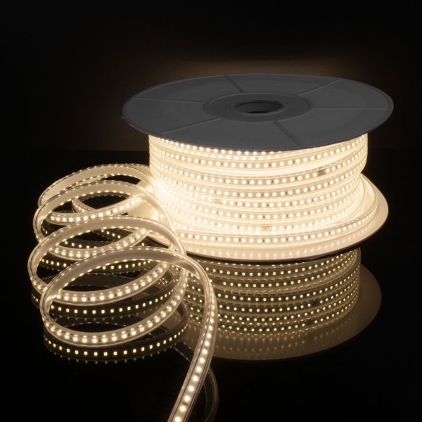 Светодиодная лента 220 В 8 Вт/м 60 Led/м 2835 IP65, дневной белый 4200K, 50 м Лента светодиодная 220V 8W 60Led 2835 IP65 дневной белый, 50 м